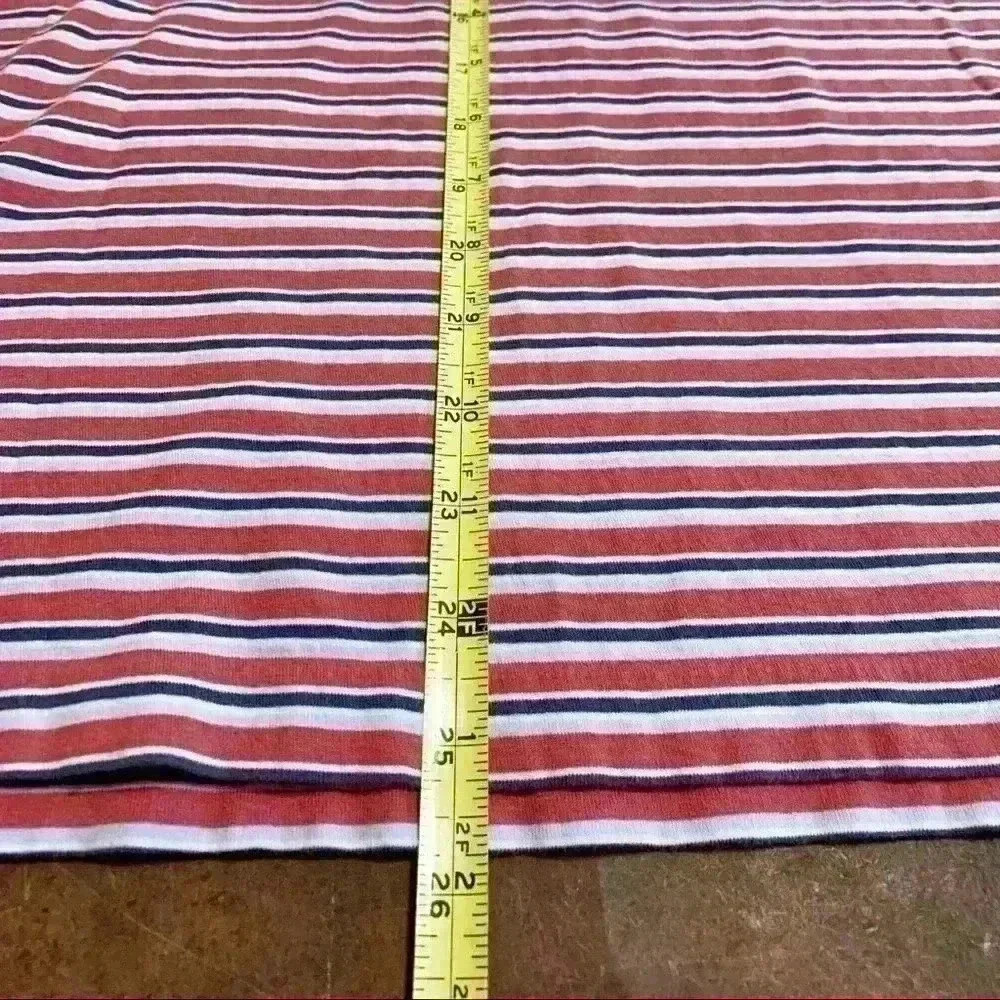 Polo Ralph Lauren T-Shirt Large Thrashed Distressed Striped Short Sleeve Cotton.